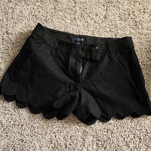 JCrew scalloped black shorts
